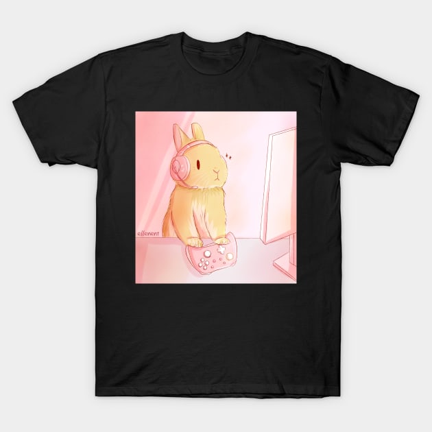 Gamer Bunny Girl T-Shirt by ellenent